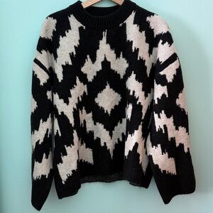 Black and Cream Geometric Pattern Sweater | H&M